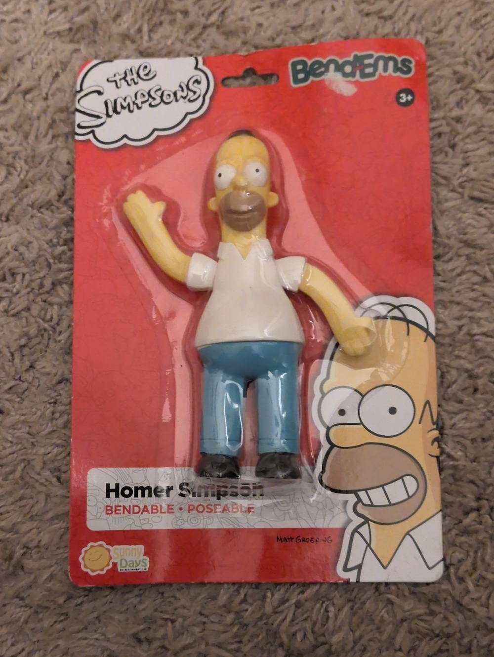 BendEms The Simpsons Homer Simpson Bendable Figure - Yellow & Blue